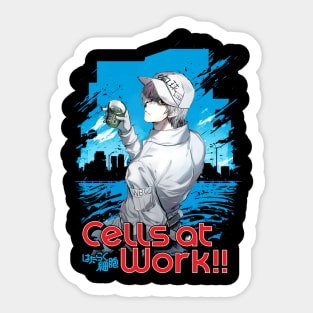 Vintage White Blood Cell Comedy Japanese Anime Sticker